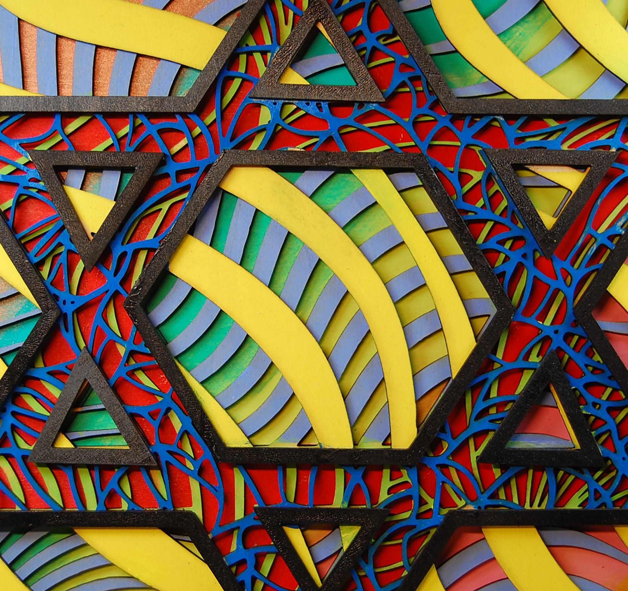 Star of David Wall Art | Intricate Handmade Laser Cut Hand Painted Judaica