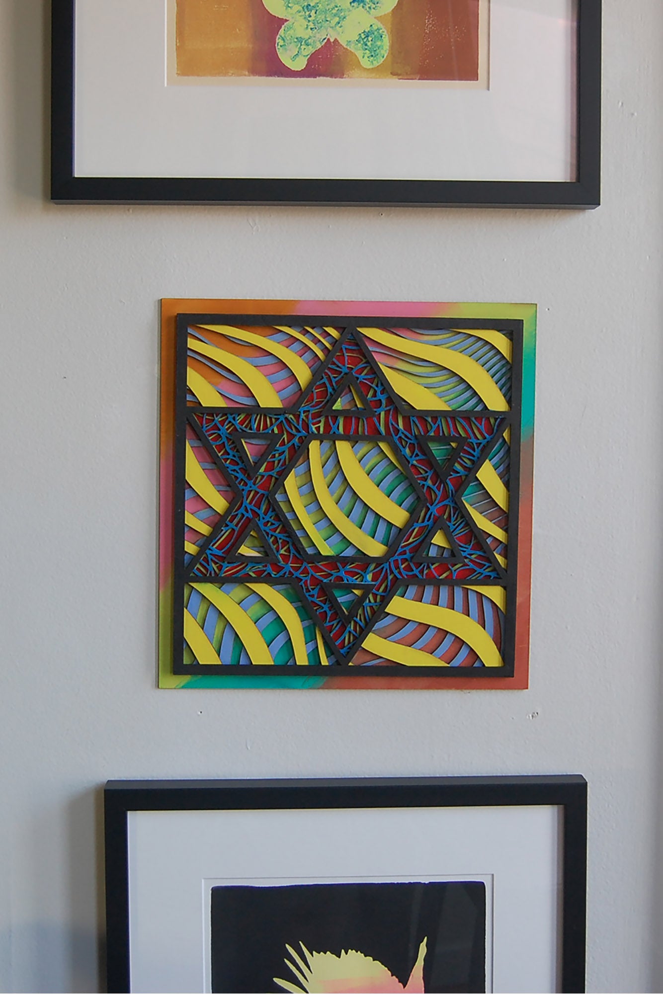 Star of David Wall Art | Intricate Handmade Laser Cut Hand Painted Judaica