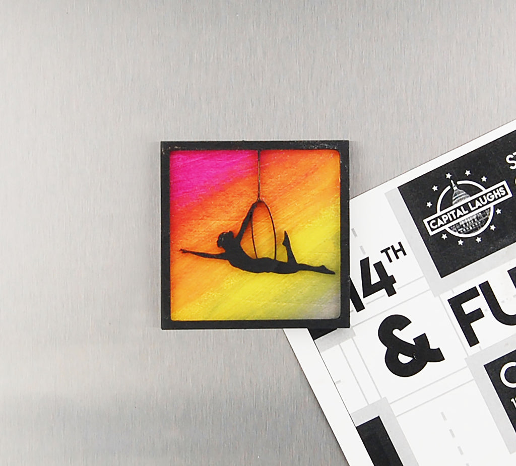 Refrigerator magnet 4 pack, aerialist theme