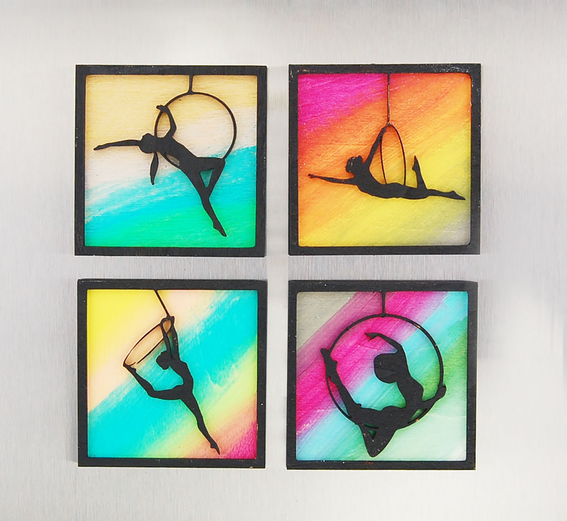 Refrigerator magnet 4 pack, aerialist theme