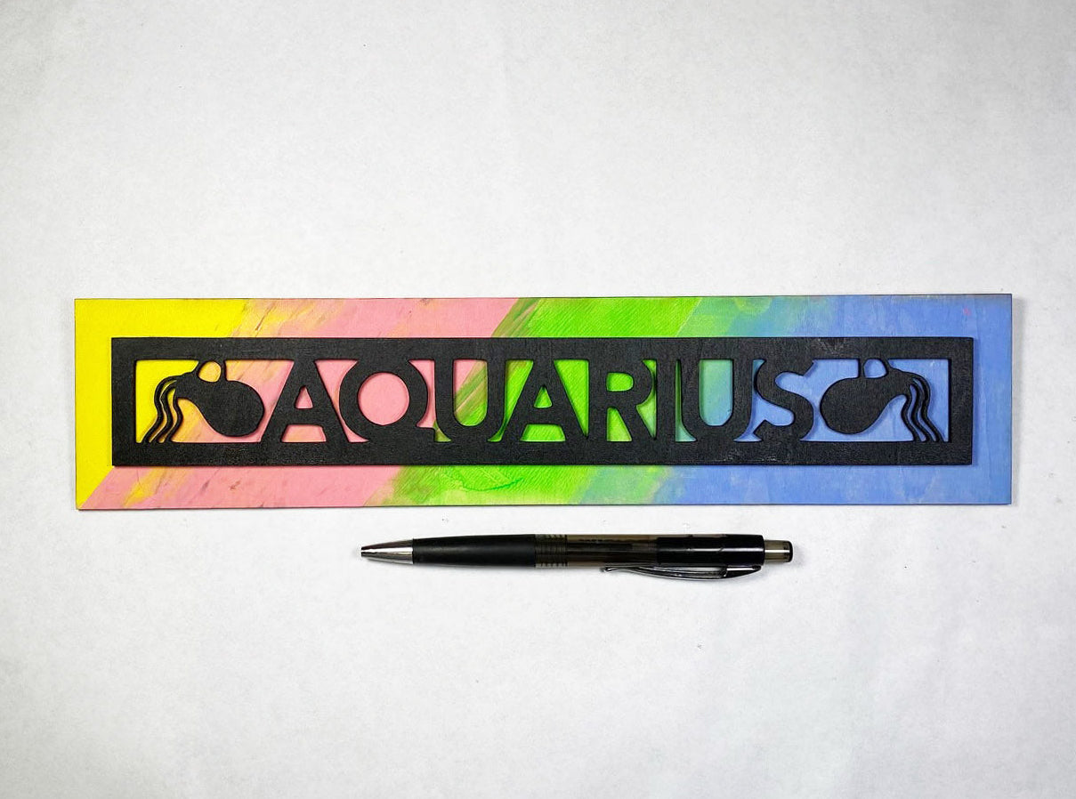 Aquarius Sign | Handmade Laser Cut Hand Painted Zodiac Astrology Decor