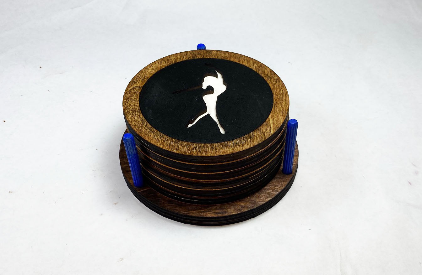Ballet Coaster Set | 6 Handmade Laser Cut Hand Painted Ballerina Coasters with Holder
