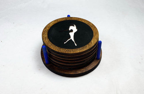 Ballet Coaster Set | 6 Handmade Laser Cut Hand Painted Ballerina Coasters with Holder