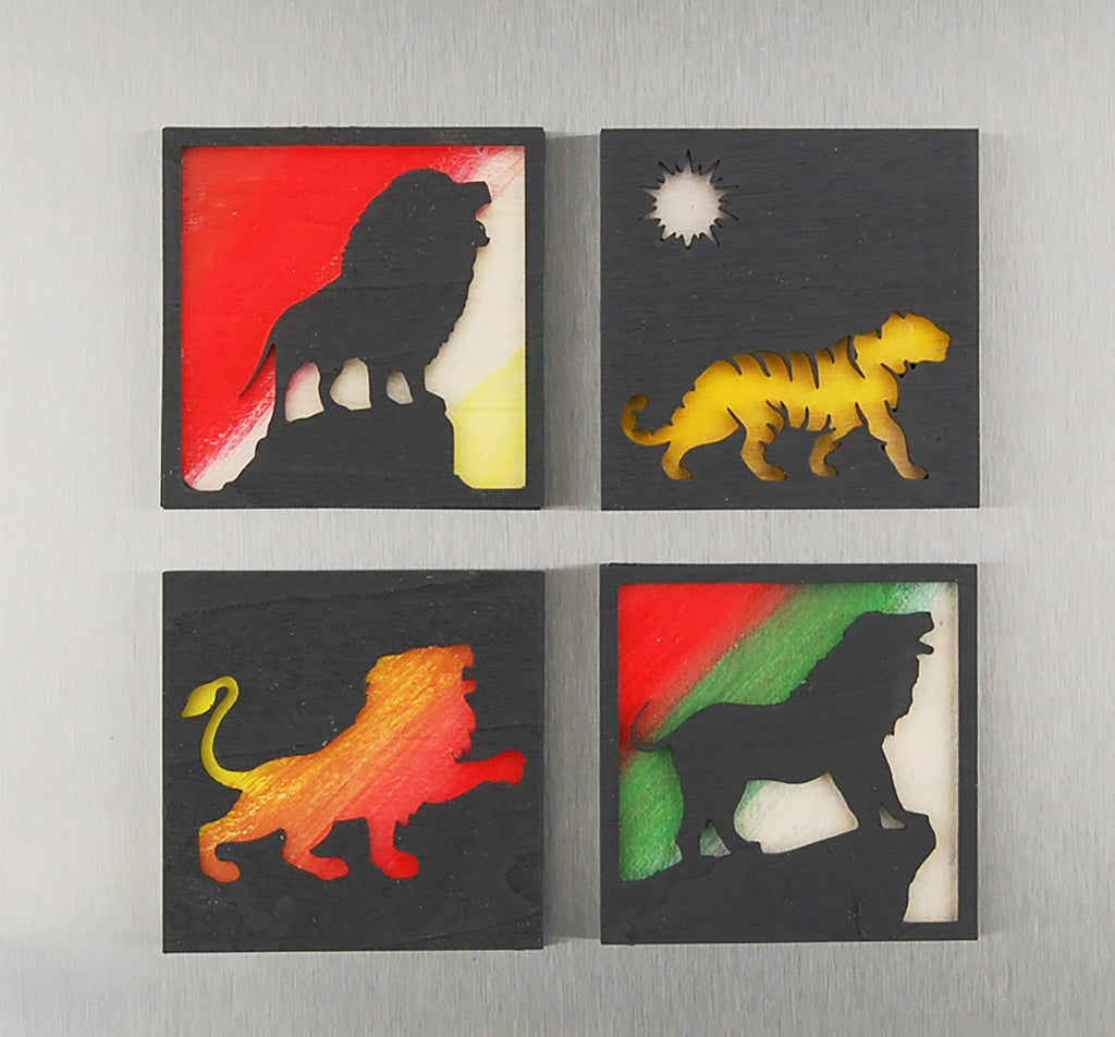 Refrigerator Magnet 4 Pack – Big Cat Theme