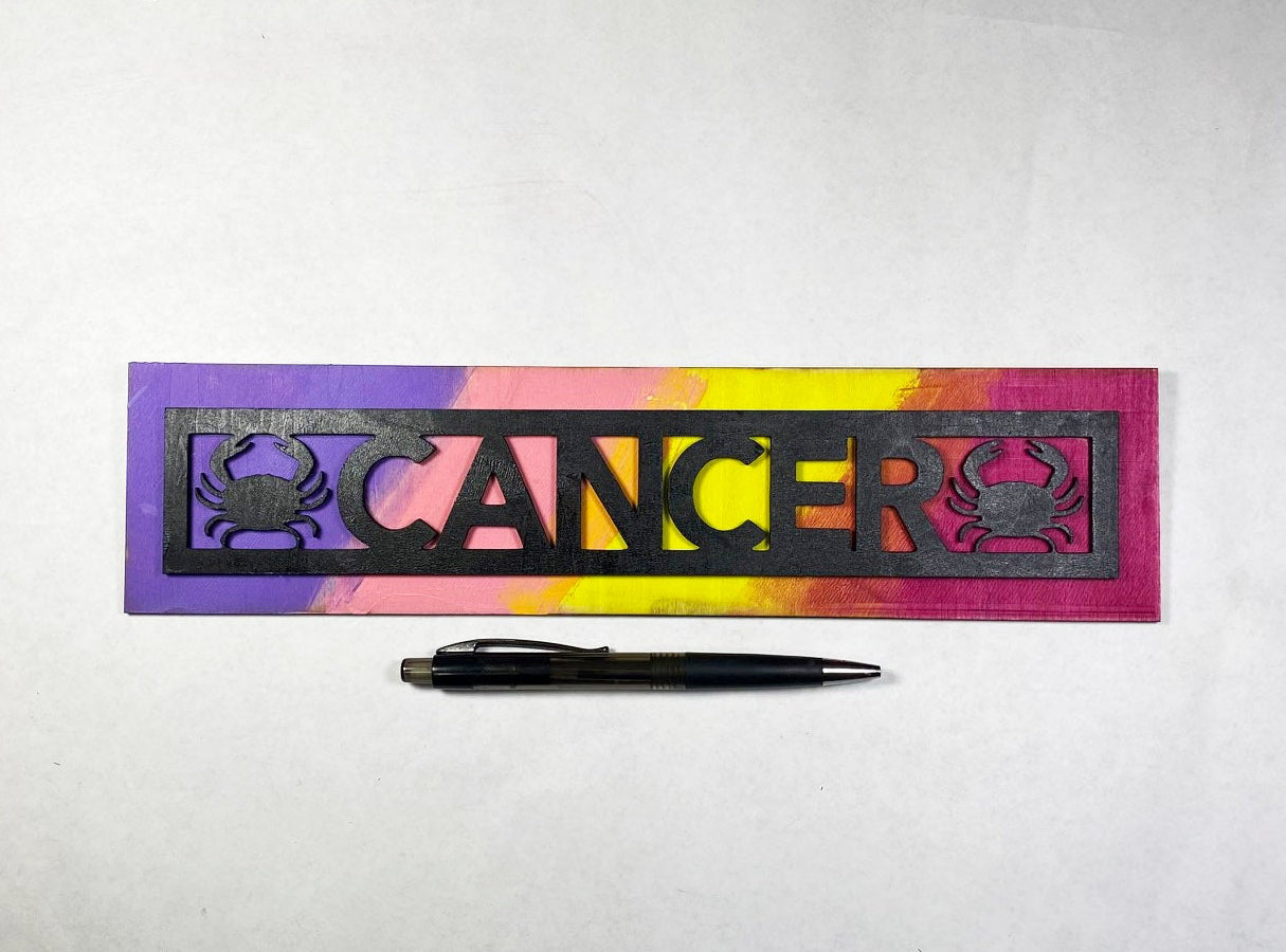 Cancer Sign | Handmade Laser Cut Hand Painted Zodiac Astrology Decor