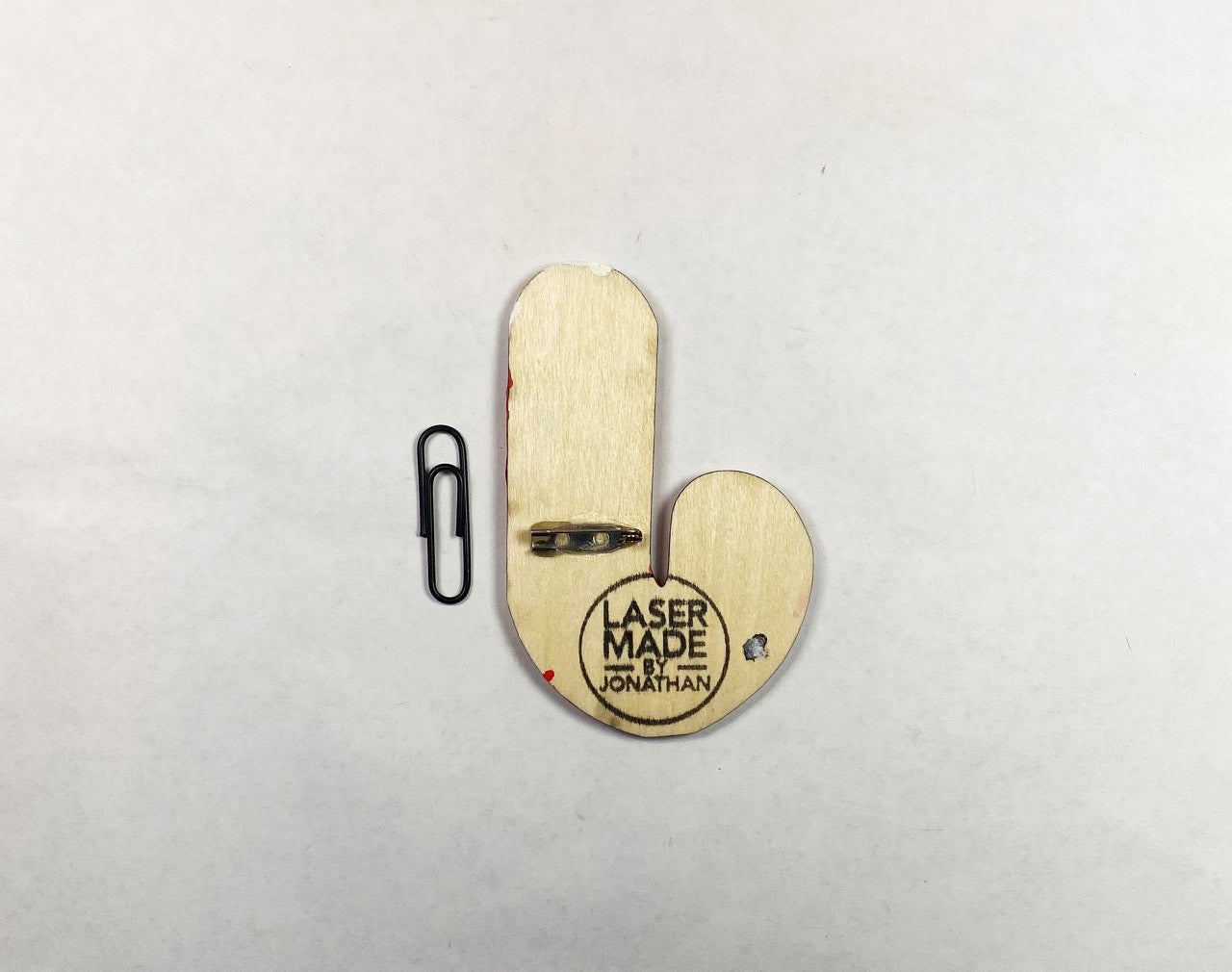 Candy Cane Wooden Pin | Handmade Laser Cut Wearable Art Brooch