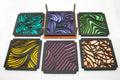 6 Coaster Set, laser cut, hand painted