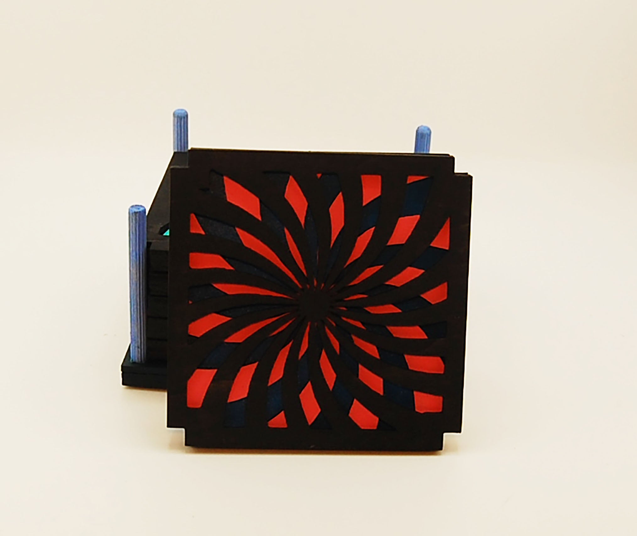 Coaster Set, 6 coasters, multi-layered basswood, laser cut, hand painted