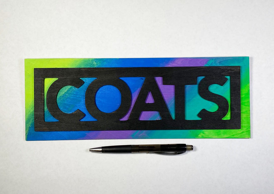 Coats Sign | Handmade Laser Cut Hand Painted Wood Home Decor