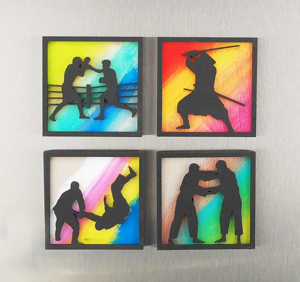 Refrigerator Magnet 4 Pack – Combat/Martial Arts Theme