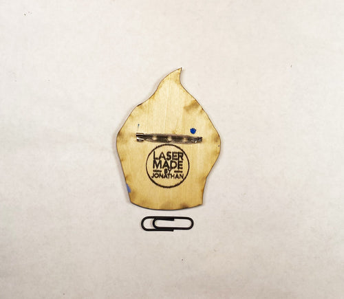 Cupcake Wooden Pin | Handmade Laser Cut Wearable Art Brooch
