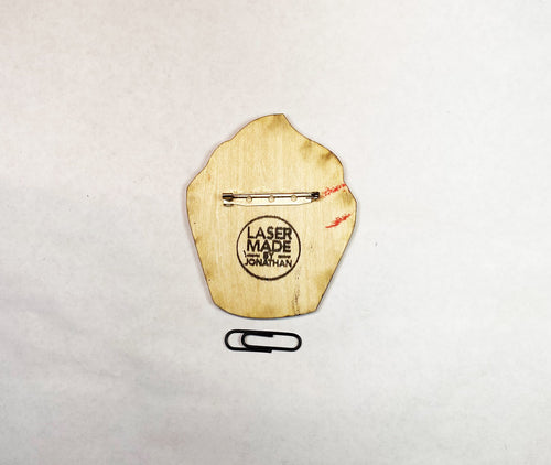 Cupcake Wooden Pin | Handmade Laser Cut Wearable Art Brooch