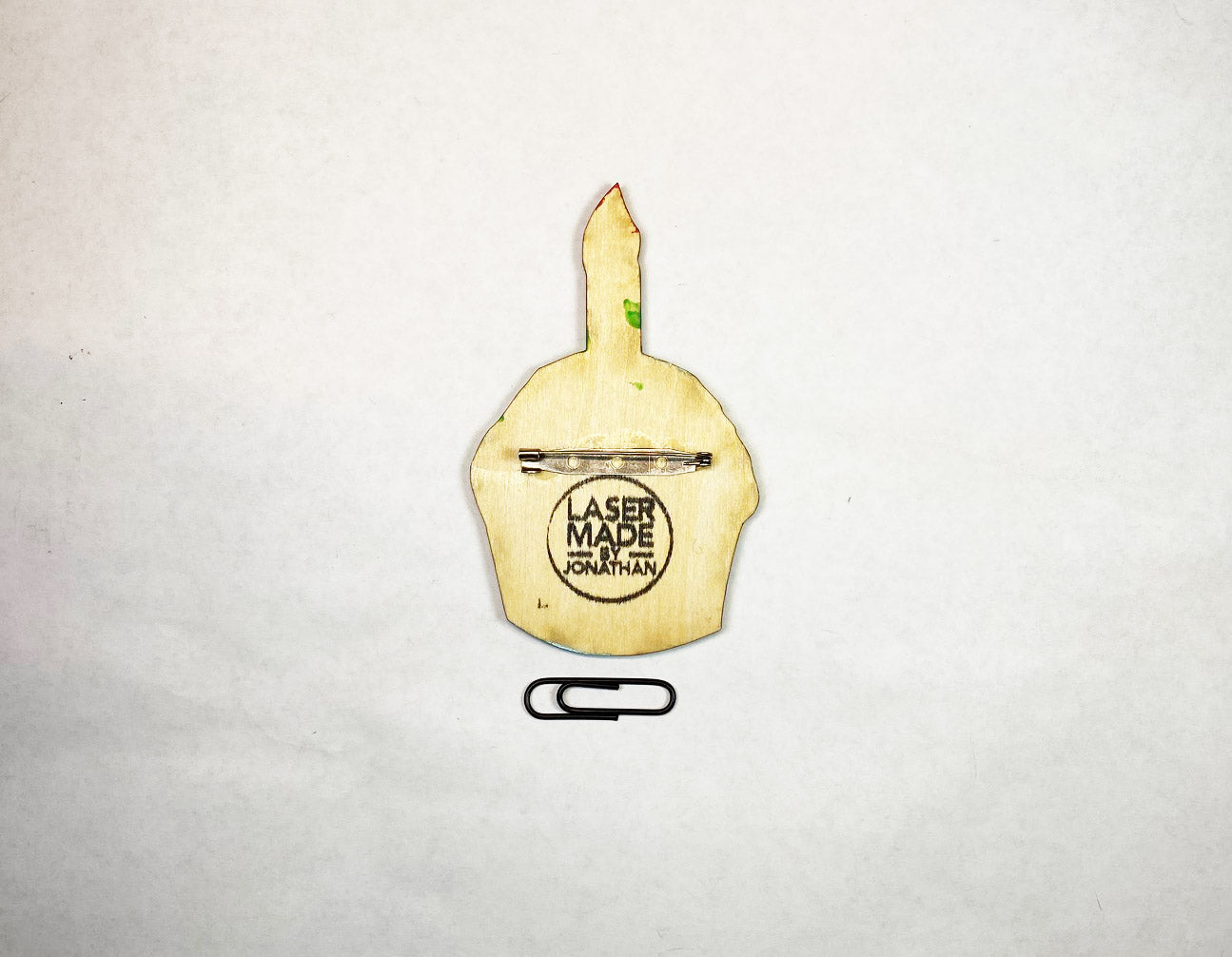 Cupcake Wooden Pin | Handmade Laser Cut Wearable Art Brooch