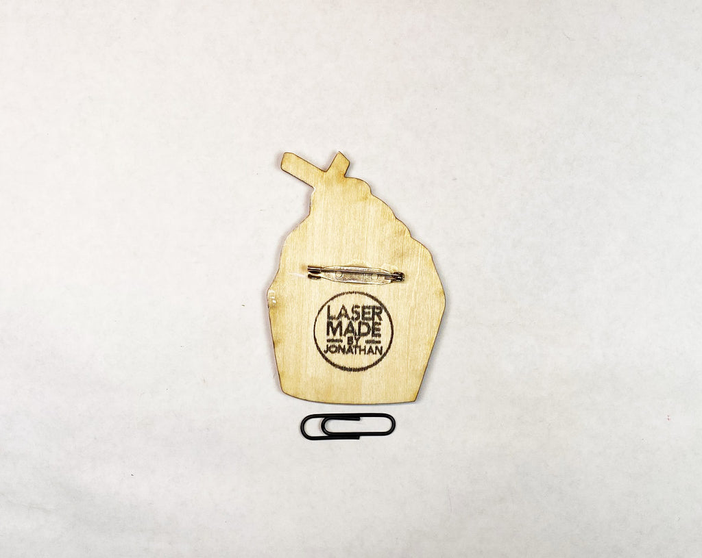 Cupcake Wooden Pin | Handmade Laser Cut Wearable Art Brooch
