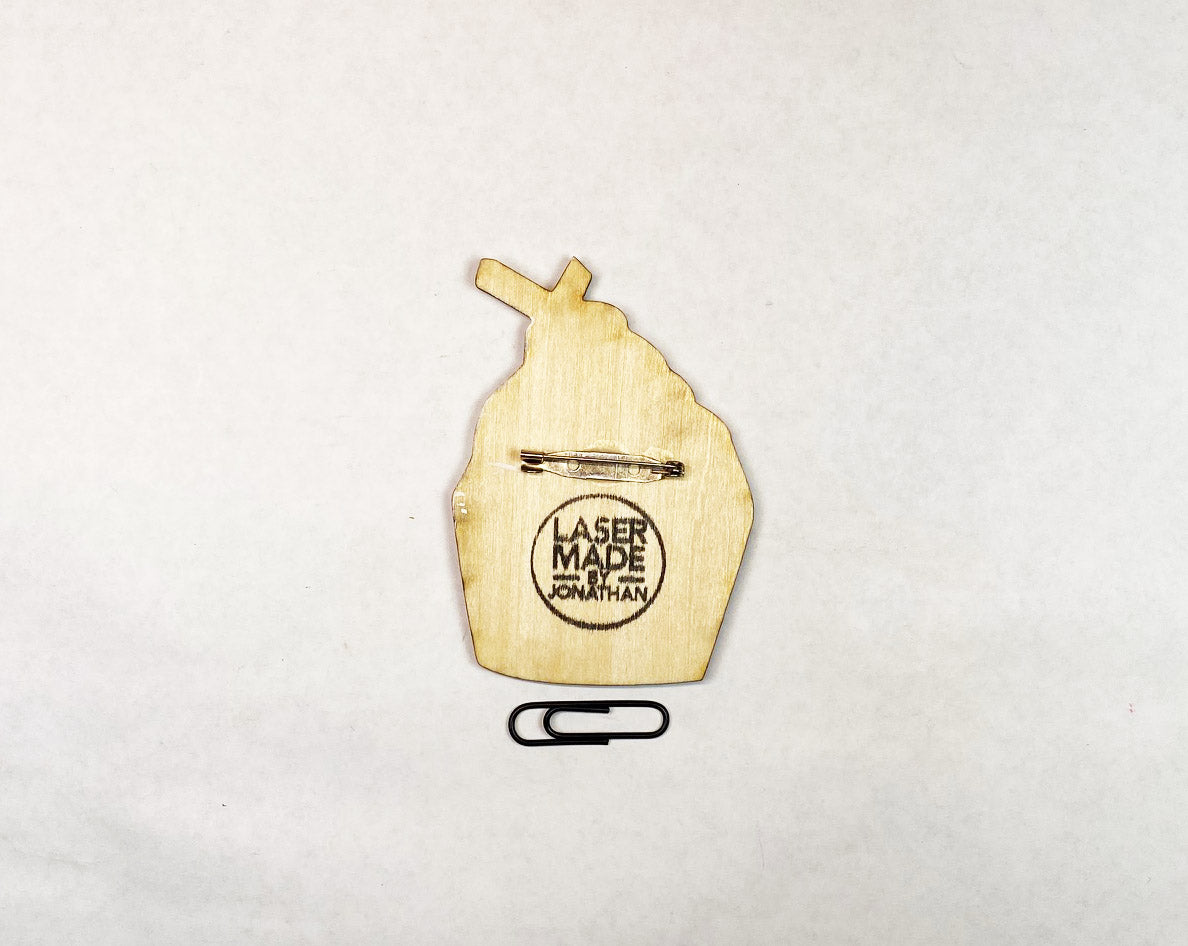 Cupcake Wooden Pin | Handmade Laser Cut Wearable Art Brooch