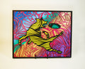Dog and Frisbee wall art, laser cut, hand painted, 14.5" x 11.75"