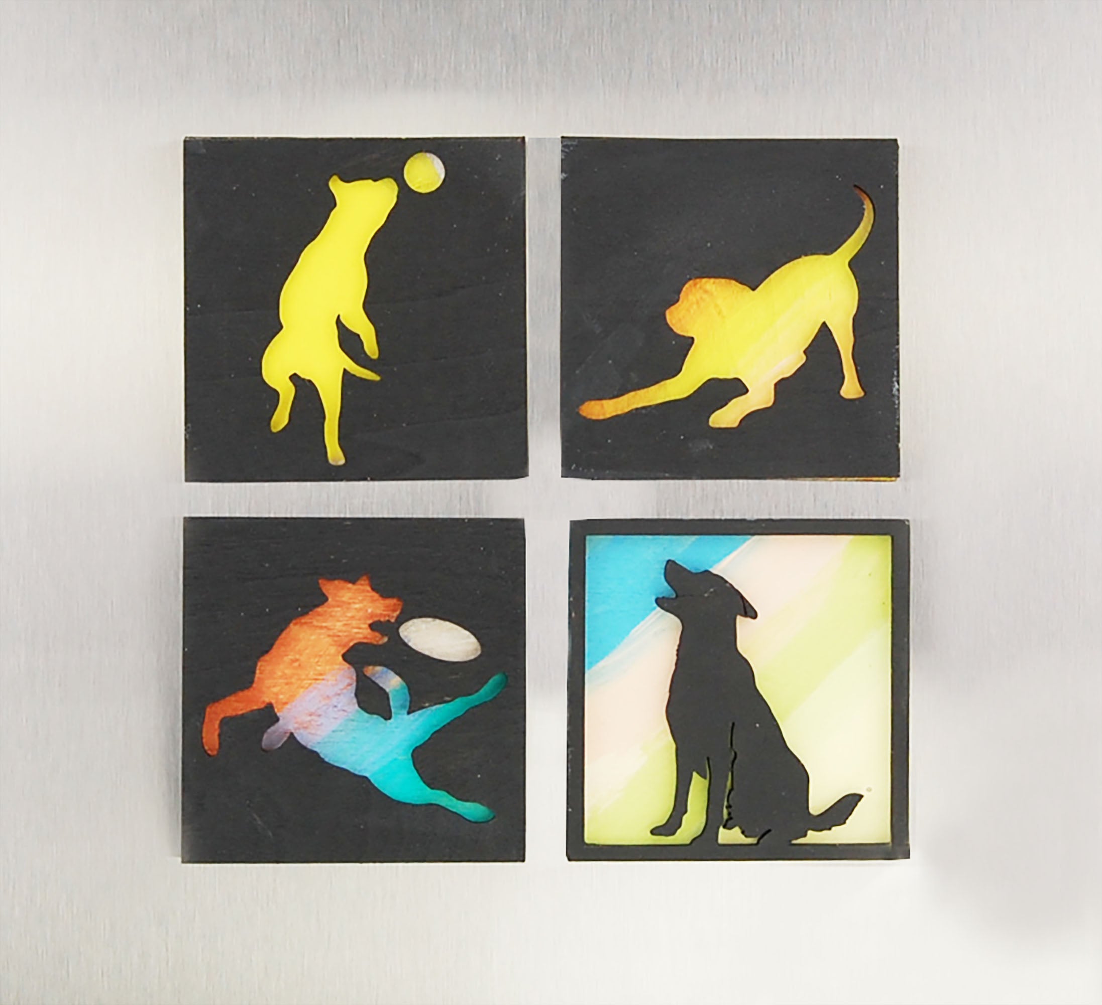 Refrigerator Magnet 4 Pack – Dog Theme