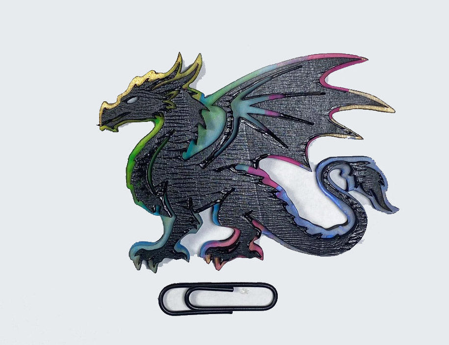 Dragon Wooden Pin | Handmade Laser Cut Wearable Art Brooch
