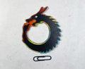 Dragon Ouroboros Brooch | Handmade Laser Cut Wood Pin | Fantasy Gift | Mythology Jewelry | Wearable Art