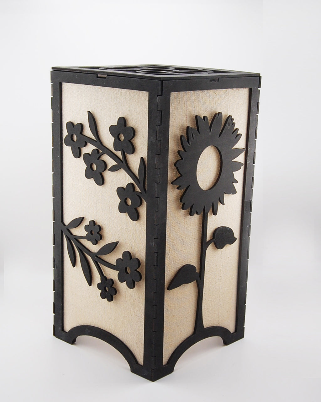 Floral tulip lantern unlit, front view