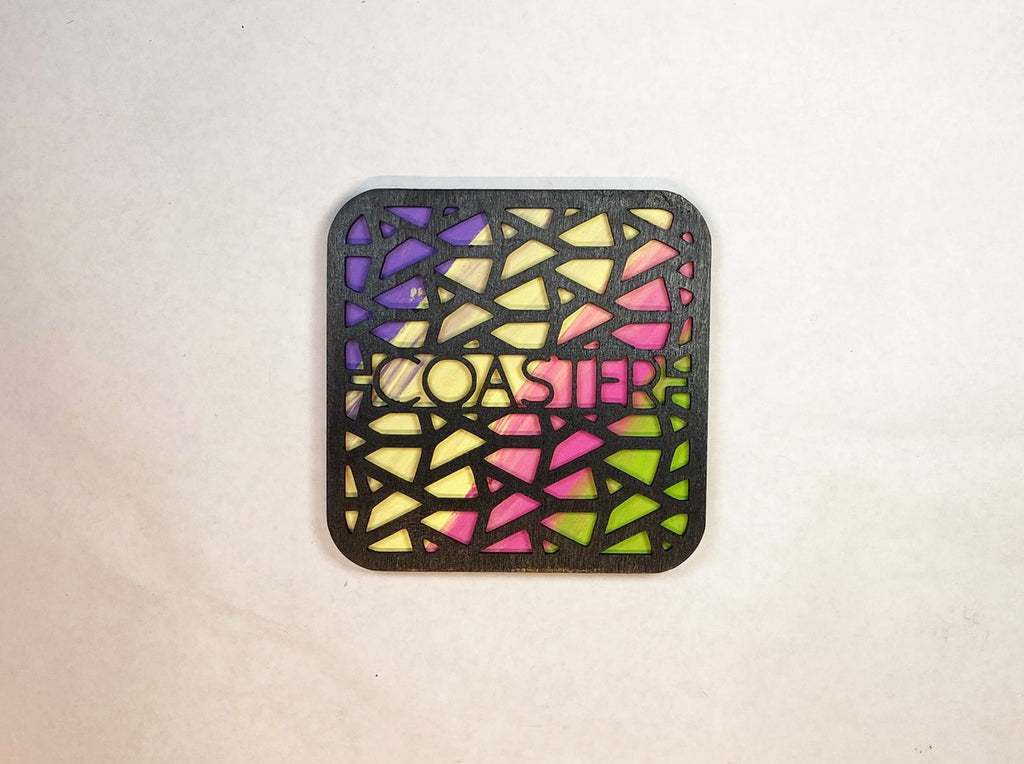 Frank Lloyd Wright Coaster Set of 6 | Handmade Laser Cut Wood Coasters with Holder | Architecture Gift | Mid-Century Modern Home Decor