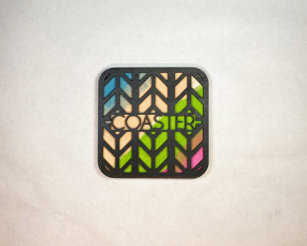 Frank Lloyd Wright Coaster Set of 6 | Handmade Laser Cut Wood Coasters with Holder | Architecture Gift | Mid-Century Modern Home Decor