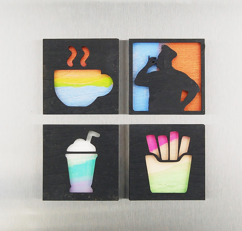 Refrigerator Magnet 4 Pack – Food Theme