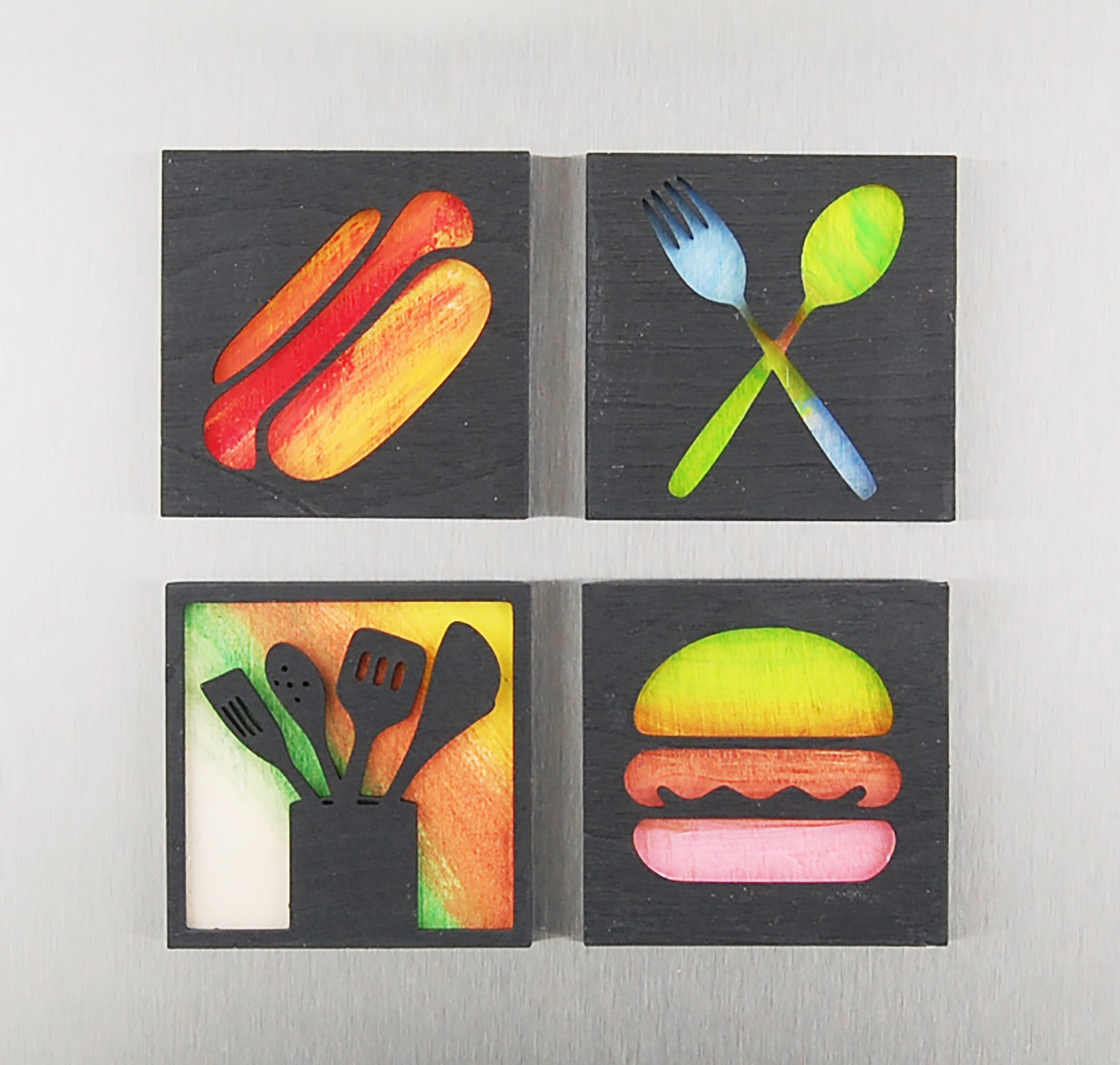 Refrigerator Magnet 4 Pack – Food Theme