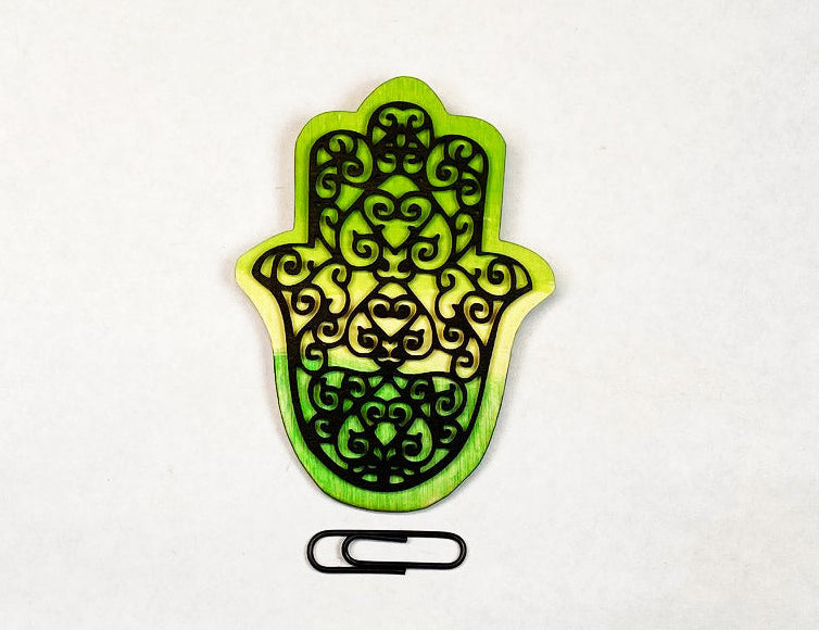 Hamsa Wooden Pin | Handmade Laser Cut Wearable Art Brooch