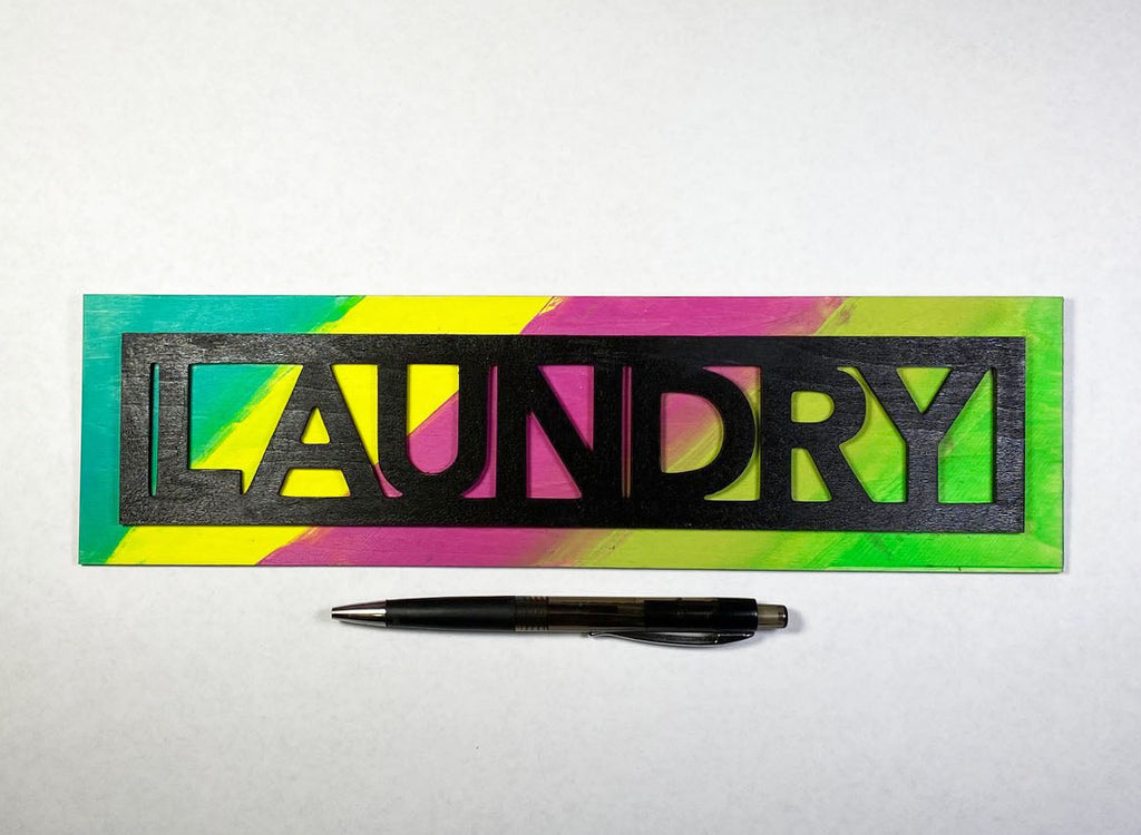 Laundry Sign | Handmade Laser Cut Hand Painted Wood Home Decor