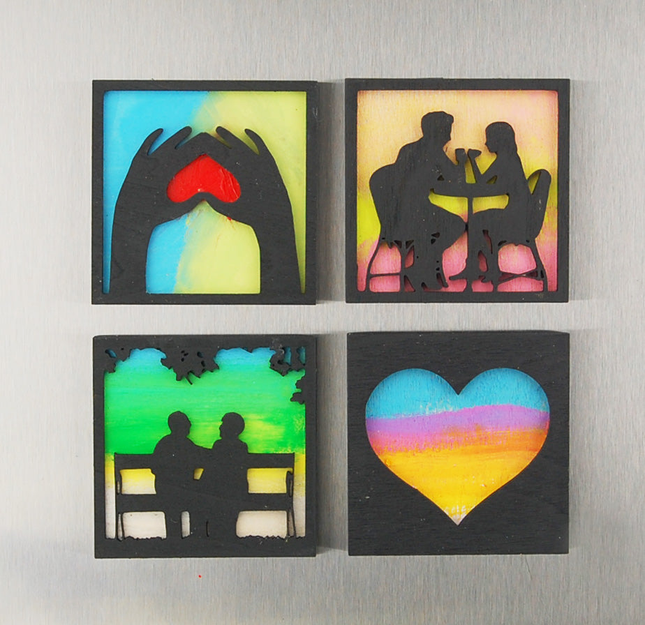 Refrigerator Magnet 4 Pack – Love Theme