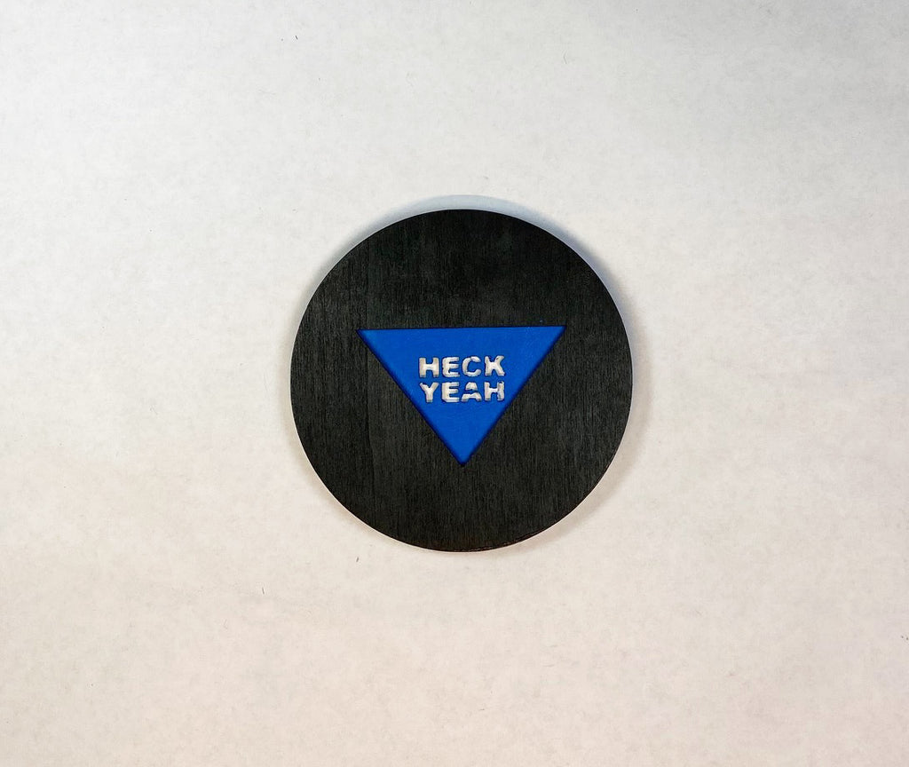 Magic 8 Ball Coaster Set | 6 Handmade Laser Cut Hand Painted Novelty Coasters with Holder