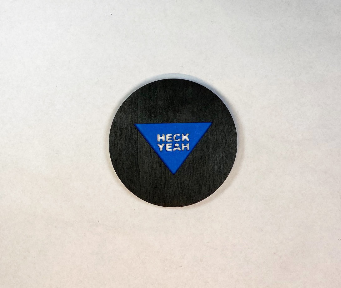 Magic 8 Ball Coaster Set | 6 Handmade Laser Cut Hand Painted Novelty Coasters with Holder
