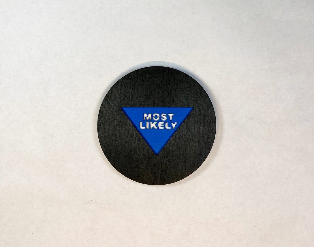 Magic 8 Ball Coaster Set | 6 Handmade Laser Cut Hand Painted Novelty Coasters with Holder