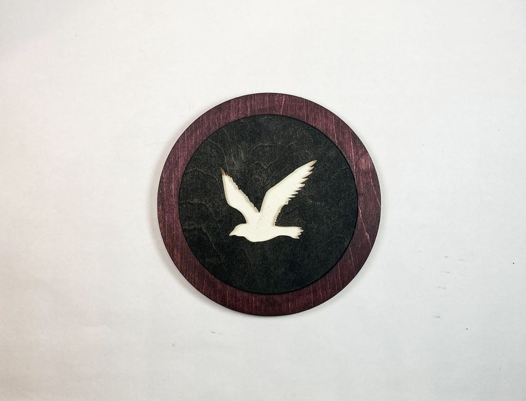 Magpie Coaster Set | 6 Handmade Laser Cut Hand Painted Bird Coasters with Holder