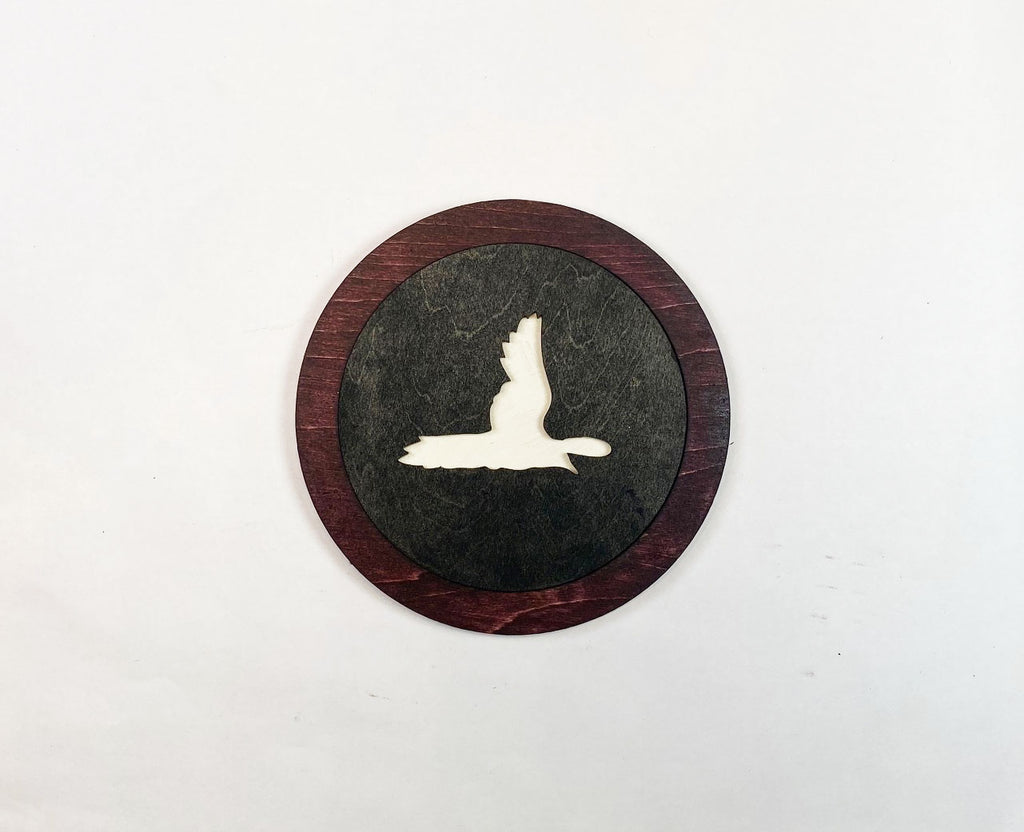 Magpie Coaster Set | 6 Handmade Laser Cut Hand Painted Bird Coasters with Holder