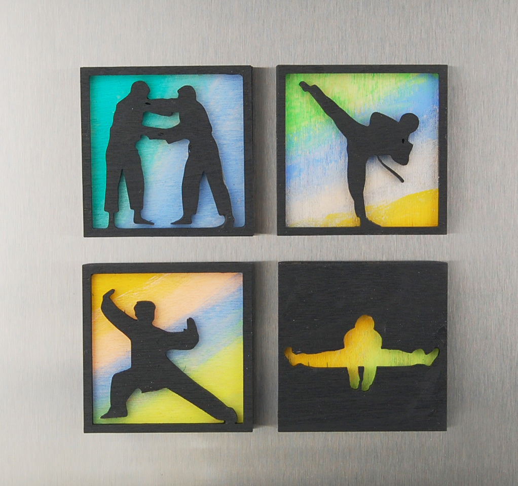 Refrigerator Magnet 4 Pack – Martial Arts Theme