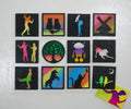 Collection of twelve colorful hand-painted basswood magnets