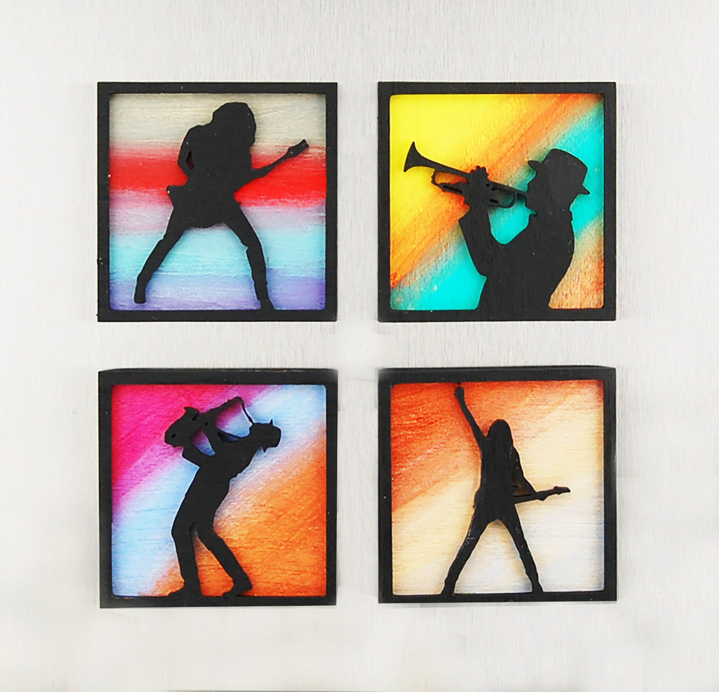 Refrigerator Magnet 4 Pack – Rock-n-Blues Theme