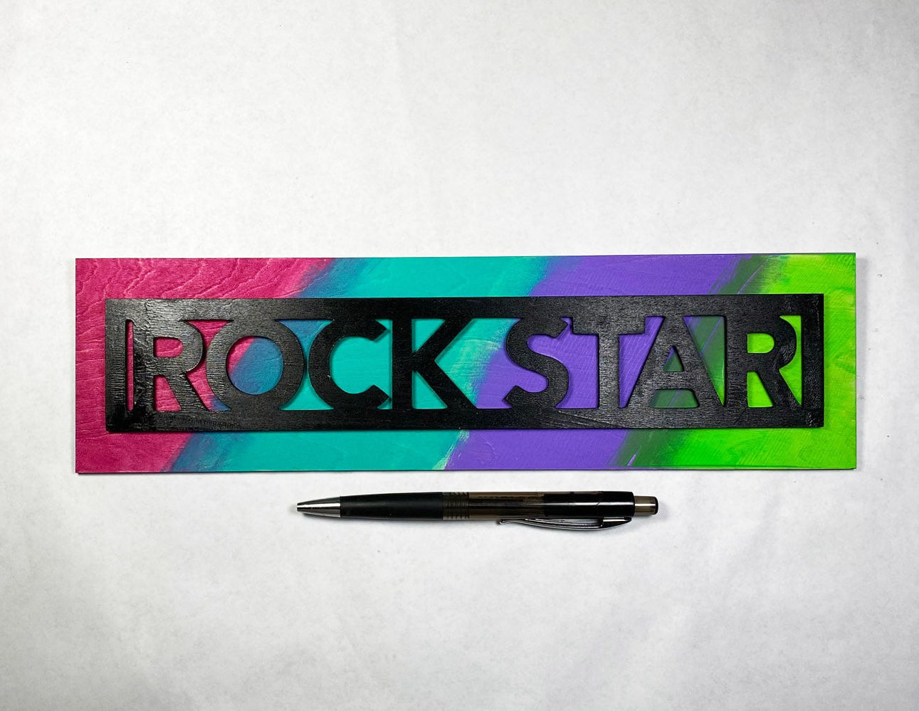 Rock Star Sign | Handmade Laser Cut Hand Painted Wood Novelty Decor