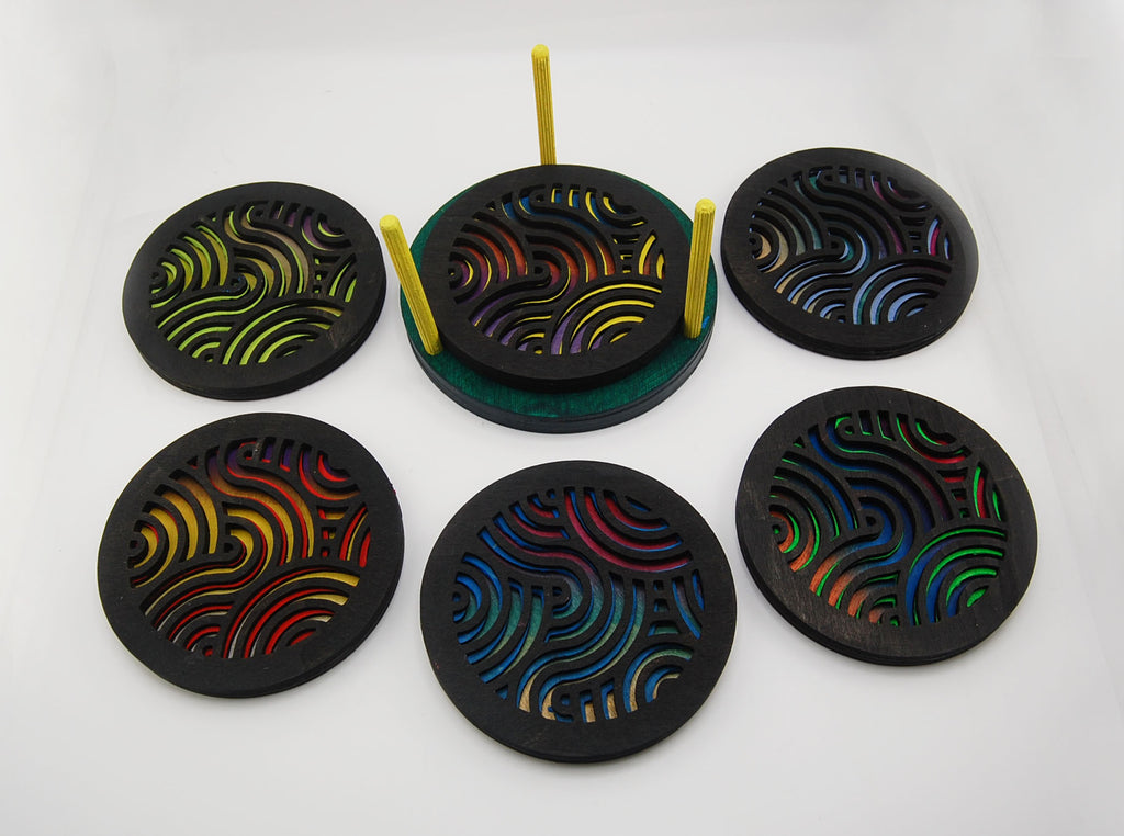 Wavy Round Coaster Set