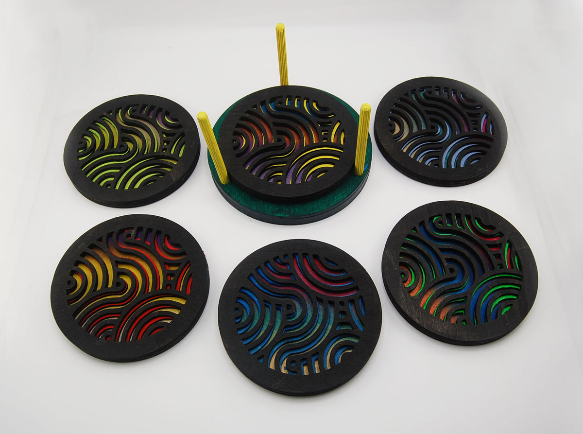 Wavy Round Coaster Set