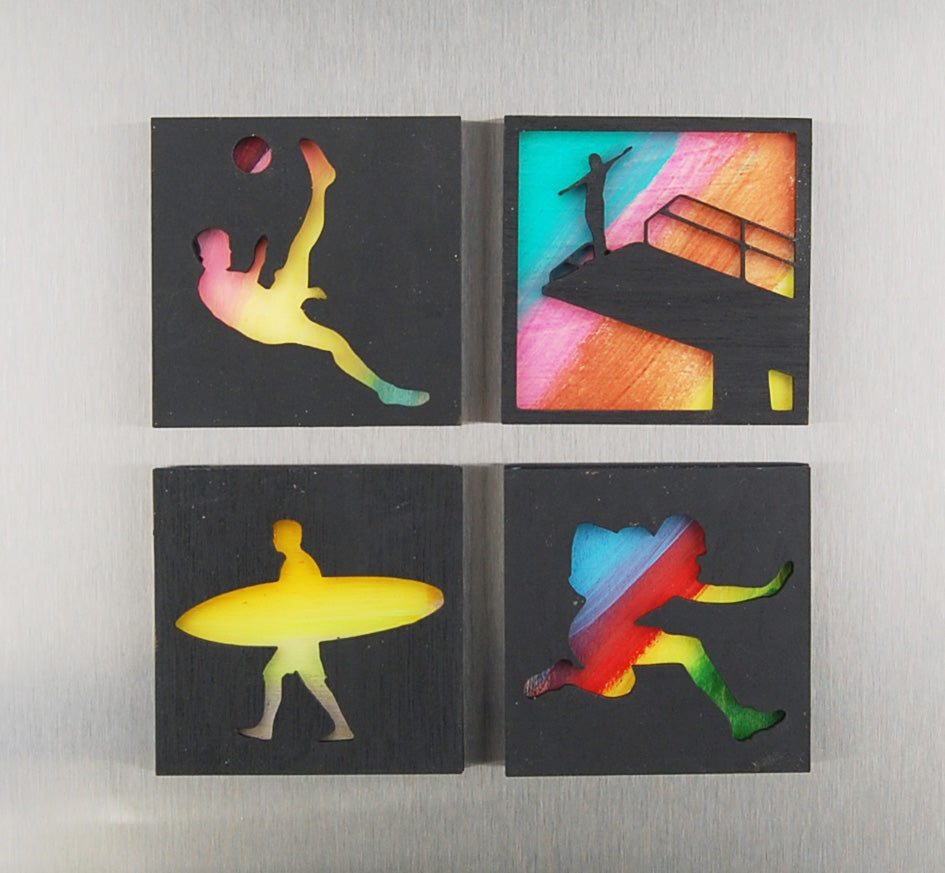 Refrigerator Magnet 4 Pack – Sport Theme
