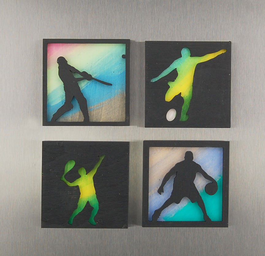 Refrigerator Magnet 4 Pack – Sport Theme
