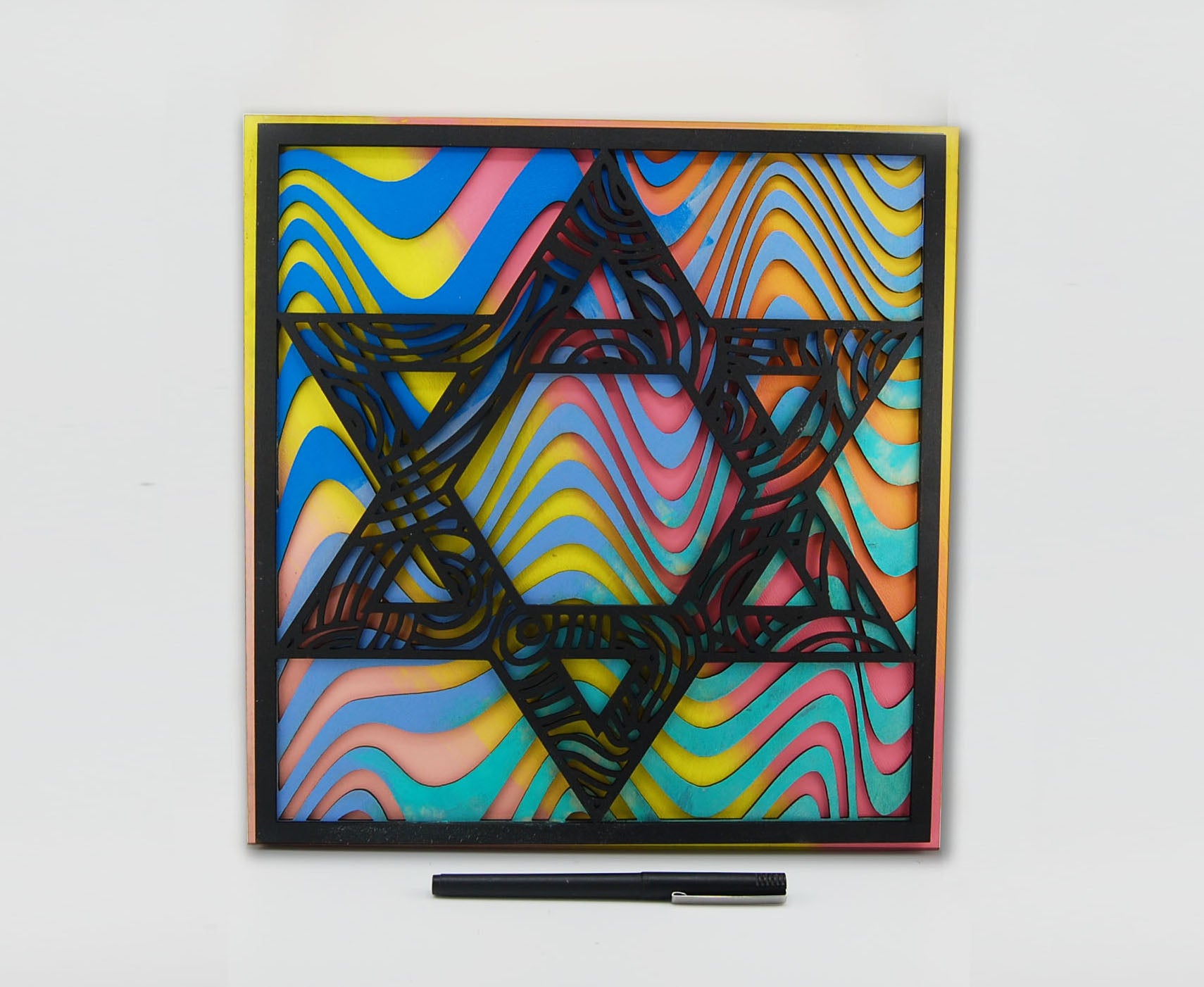 Star of David Wall Art | Handmade Laser Cut Hand Painted Judaica