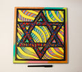 Star of David wall art, laser cut, hand painted, 11.5"x11", intricate design