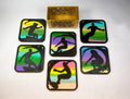 Surfer Coaster Set | 6 Handmade Laser Cut Hand Painted Ocean Coasters with Holder