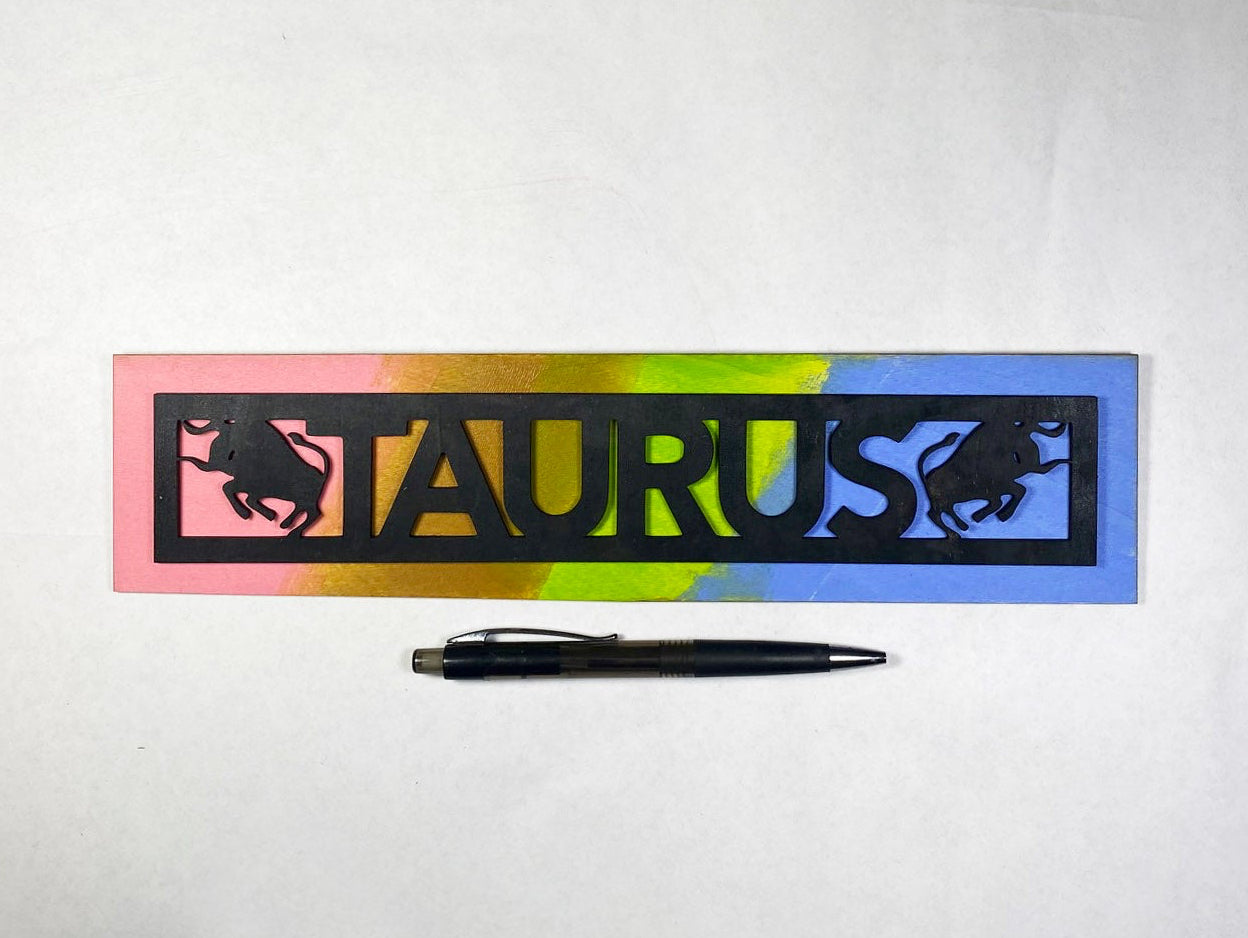 Taurus Sign | Handmade Laser Cut Hand Painted Zodiac Astrology Decor