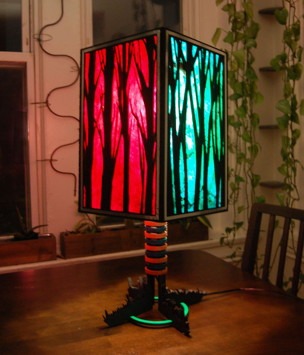 Forest Light — Original Lamp Sculpture, Handcrafted in DC