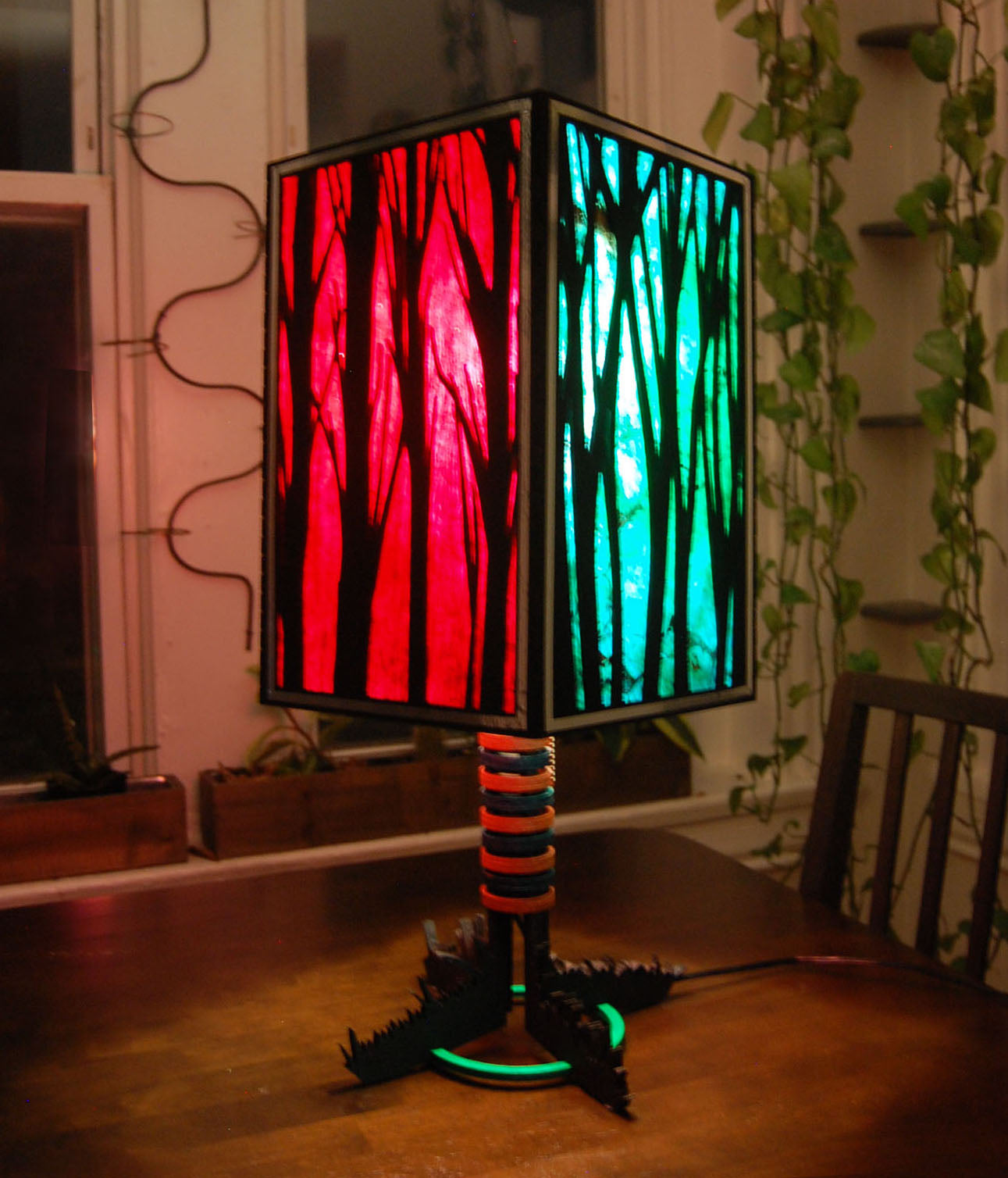 Forest Light — Original Lamp Sculpture, Handcrafted in DC